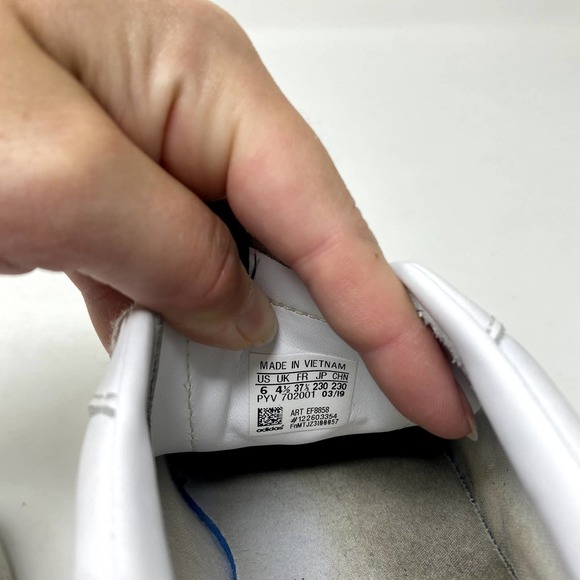 Adidas Originals Sleek Super White Leather Sneakers Size 6 - Picture 7 of 7